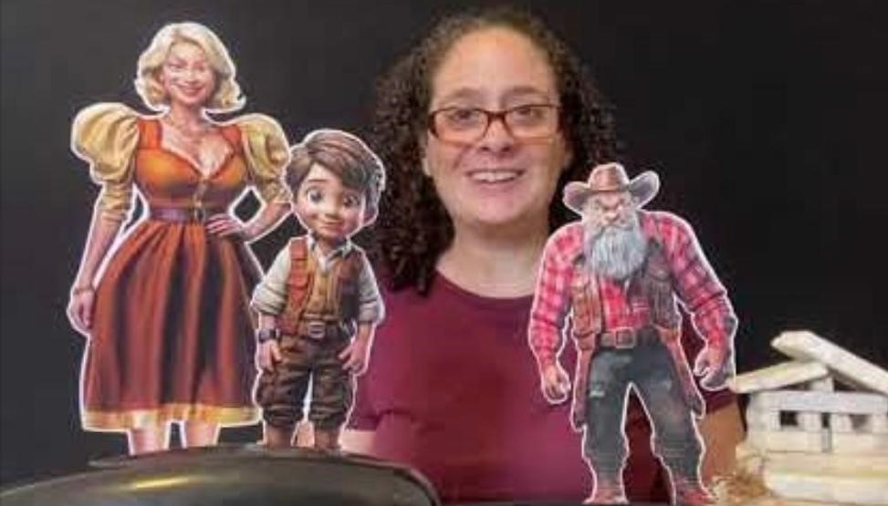 Flavia fazendo uma apresentação